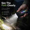 XUGA Stark Akma Series  LED Flashlight, High Power Rechargeable Torch Light with RGB Ambient Light, Flood Beam, IP54 Rated Portable Flashlight for Emergency, Camping, Hiking & Travel