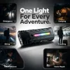 XUGA Stark Akma Series  LED Flashlight, High Power Rechargeable Torch Light with RGB Ambient Light, Flood Beam, IP54 Rated Portable Flashlight for Emergency, Camping, Hiking & Travel
