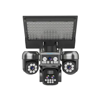 Cybernautt X18S 18MP Triple Lens 4G Sim Solar Security Camera with Solar Street Light, Dual Solar Charging, 3 Motorised PTZ, 355° Rotation, 90° Tilt, 10x Zoom, Night Vision, 2 Way Talk, Motion Detection, IP66 Waterproof, SD Card & Cloud Storage