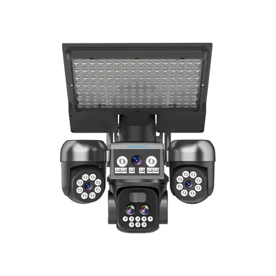 Cybernautt X18S 18MP Triple Lens 4G Sim Solar Security Camera with Solar Street Light, Dual Solar Charging, 3 Motorised PTZ, 355° Rotation, 90° Tilt, 10x Zoom, Night Vision, 2 Way Talk, Motion Detection, IP66 Waterproof, SD Card & Cloud Storage