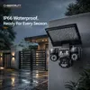 Cybernautt X18S 18MP Triple Lens 4G Sim Solar Security Camera with Solar Street Light, Dual Solar Charging, 3 Motorised PTZ, 355° Rotation, 90° Tilt, 10x Zoom, Night Vision, 2 Way Talk, Motion Detection, IP66 Waterproof, SD Card & Cloud Storage
