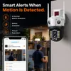 Cybernautt Z6F 8MP Dual Lens WiFi CCTV Camera, 4MP+4MP HD Security Camera with 355° Pan & 90° Tilt, Two-Way Audio, Full Color Night Vision, AI Human Motion Detection, TF Card & Cloud Storage