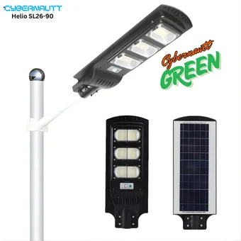Cybernautt Helio SL26-90 90W Solar Powered LED Flood Light - 5000K Daylight, 12000mAh Battery, IP65 Waterproof for Outdoor Garden, Yard, and Security Lighting