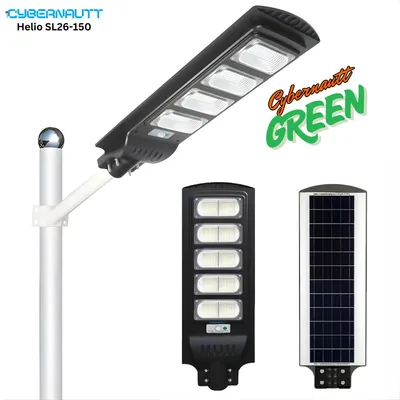 Cybernautt Helio SL26-150 150W Solar Powered LED Flood Light - 5000K Daylight, 15000mAh Battery, IP65 Waterproof for Outdoor Garden, Yard, and Security Lighting