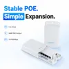 Cybernautt 60W 4 Port 10/100Mbps Wall Mounted PoE Extender Repeater Device, POE-EX1C4-60