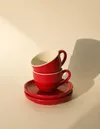 Heem Decor | Rumi | Red Ceramic Espresso Cup & Saucer Set of 2