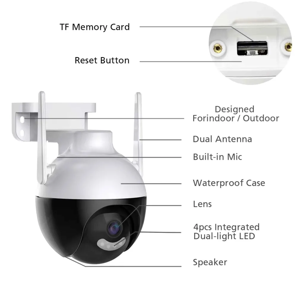 Cybernautt X9K 2MP Full HD Smart Wi-Fi Camera with Motion Detect, Alarm, Two Way Audio, Weatherproof, SD Support & Cloud Recording Options