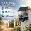 Cybernautt X16C 4G SIM Solar Security Camera, 4 Lens 4 View, 16MP 2K CCTV, Dual Solar Panels, 355° Pan 90° Tilt, Colour Night Vision, PIR Detection, Two-Way Audio, IP66, 128GB SD Support