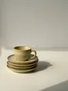 Heem Decor | Lune | Beige Ceramic Espresso Cup & Saucer Set of 2