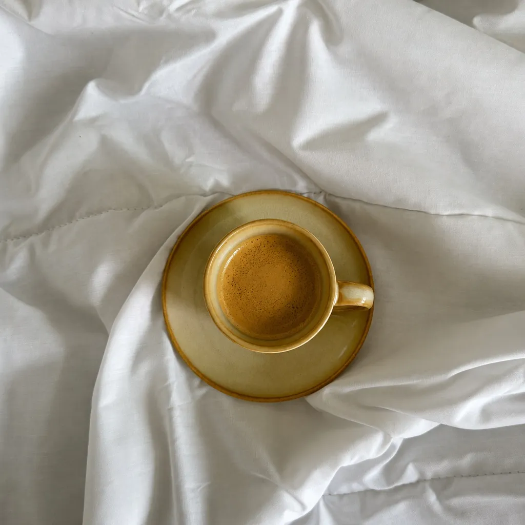 Heem Decor | Lune | Beige Ceramic Espresso Cup & Saucer Set of 2