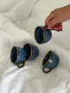 Heem Decor | Kai | Blue Ceramic Espresso Cup Set of 4