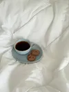 Heem Decor | Wave | Mist Blue Ceramic Coffee Cup & Snack Saucer Set