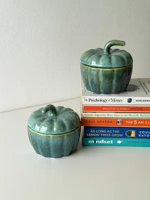 Heem Decor | Ocean Green | Pumpkin Ceramic Kitchen Storage Jar