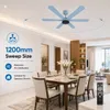 XUGA Jovian F6K Premium Smart 1200mm, BEE 5-star BLDC fan,6 Blade,Remote Ceiling fan for Home, 100% Copper Motor,Energy Saving, High Air Delivery, Aesthetic LED Light (Light Blue) (5 Year Warranty)