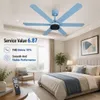 XUGA Jovian F6K Premium Smart 1200mm, BEE 5-star BLDC fan,6 Blade,Remote Ceiling fan for Home, 100% Copper Motor,Energy Saving, High Air Delivery, Aesthetic LED Light (Light Blue) (5 Year Warranty)
