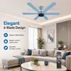 XUGA Jovian F6K Premium Smart 1200mm, BEE 5-star BLDC fan,6 Blade,Remote Ceiling fan for Home, 100% Copper Motor,Energy Saving, High Air Delivery, Aesthetic LED Light (Light Blue) (5 Year Warranty)
