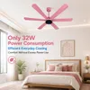 XUGA Jovian F6L Premium Smart 1200mm, BEE 5-star BLDC fan,6 Blade,Remote Ceiling fan for Home, 100% Copper Motor,Energy Saving, High Air Delivery, Aesthetic LED Light (Pink) (5 Year Warranty)