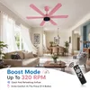 XUGA Jovian F6L Premium Smart 1200mm, BEE 5-star BLDC fan,6 Blade,Remote Ceiling fan for Home, 100% Copper Motor,Energy Saving, High Air Delivery, Aesthetic LED Light (Pink) (5 Year Warranty)