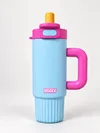 BLOOFY Insulated Tumbler | Tumbler with Handle and Straw | Cup Holder Friendly for Travel | Leakproof Water Bottle | Candy POP