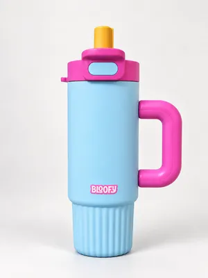 BLOOFY Insulated Tumbler | Tumbler with Handle and Straw | Cup Holder Friendly for Travel | Leakproof Water Bottle | Candy POP