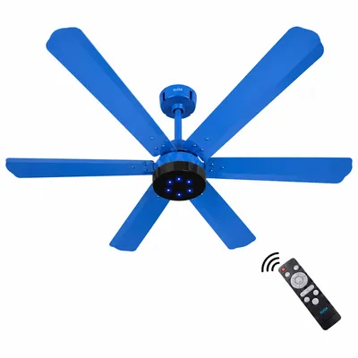 XUGA Jovian F6H Premium Smart 1200mm, BEE 5-star BLDC fan,6 Blade,Remote Ceiling fan for Home, 100% Copper Motor,Energy Saving, High Air Delivery, Aesthetic LED Light (BLUE) (5 Year Warranty)
