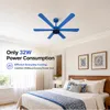 XUGA Jovian F6H Premium Smart 1200mm, BEE 5-star BLDC fan,6 Blade,Remote Ceiling fan for Home, 100% Copper Motor,Energy Saving, High Air Delivery, Aesthetic LED Light (BLUE) (5 Year Warranty)