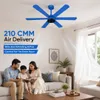 XUGA Jovian F6H Premium Smart 1200mm, BEE 5-star BLDC fan,6 Blade,Remote Ceiling fan for Home, 100% Copper Motor,Energy Saving, High Air Delivery, Aesthetic LED Light (BLUE) (5 Year Warranty)