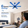 XUGA Jovian F6H Premium Smart 1200mm, BEE 5-star BLDC fan,6 Blade,Remote Ceiling fan for Home, 100% Copper Motor,Energy Saving, High Air Delivery, Aesthetic LED Light (BLUE) (5 Year Warranty)