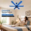 XUGA Jovian F6H Premium Smart 1200mm, BEE 5-star BLDC fan,6 Blade,Remote Ceiling fan for Home, 100% Copper Motor,Energy Saving, High Air Delivery, Aesthetic LED Light (BLUE) (5 Year Warranty)