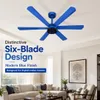 XUGA Jovian F6H Premium Smart 1200mm, BEE 5-star BLDC fan,6 Blade,Remote Ceiling fan for Home, 100% Copper Motor,Energy Saving, High Air Delivery, Aesthetic LED Light (BLUE) (5 Year Warranty)