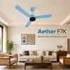 XUGA Aether F7K Smart 1200mm, BEE 5-star BLDC fan, Remote Ceiling fan for Home, 100% Copper Motor, Energy Saving, 28W Sleek Design, High Air Delivery, LED Light - Bypass Regulator(5 Year Warranty)