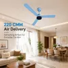 XUGA Aether F7K Smart 1200mm, BEE 5-star BLDC fan, Remote Ceiling fan for Home, 100% Copper Motor, Energy Saving, 28W Sleek Design, High Air Delivery, LED Light - Bypass Regulator(5 Year Warranty)