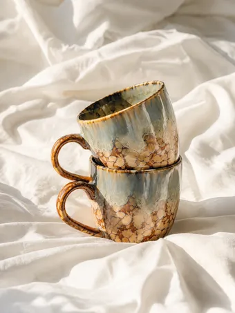 Heem Decor | Terra | Marbled Ceramic Tea Cup Set of 2