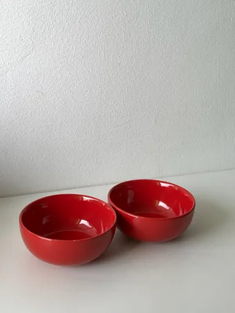 Heem Decor | Poppy | Red Ceramic Snack Bowl Set of 2