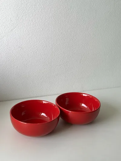 Heem Decor | Poppy | Red Ceramic Snack Bowl Set of 2