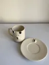 Heem Decor | Bear Mug & Saucer | Cream Ceramic Mug with Matching Saucer