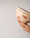 Heem Decor | Rosie | Pink Floral Ceramic Salad Bowl