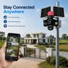 Cybernautt X16D 4G Dual Solar Security Camera | 16MP Four-Lens Outdoor PTZ Camera | 355° Pan 90° Tilt | 10X Zoom | Two-Way Audio | IP66 Waterproof | 12000mAh Battery | SD Card & Cloud Storage | All 3 Lens Mobile controlled rotation