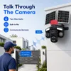 Cybernautt X16D 4G Dual Solar Security Camera | 16MP Four-Lens Outdoor PTZ Camera | 355° Pan 90° Tilt | 10X Zoom | Two-Way Audio | IP66 Waterproof | 12000mAh Battery | SD Card & Cloud Storage | All 3 Lens Mobile controlled rotation