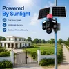 Cybernautt X16D 4G Dual Solar Security Camera | 16MP Four-Lens Outdoor PTZ Camera | 355° Pan 90° Tilt | 10X Zoom | Two-Way Audio | IP66 Waterproof | 12000mAh Battery | SD Card & Cloud Storage | All 3 Lens Mobile controlled rotation