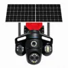 Cybernautt X16D 4G Dual Solar Security Camera | 16MP Four-Lens Outdoor PTZ Camera | 355° Pan 90° Tilt | 10X Zoom | Two-Way Audio | IP66 Waterproof | 12000mAh Battery | SD Card & Cloud Storage | All 3 Lens Mobile controlled rotation
