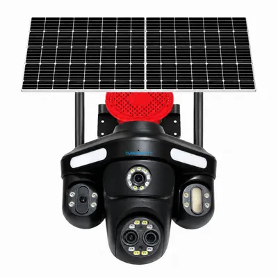 Cybernautt X16D 4G Dual Solar Security Camera | 16MP Four-Lens Outdoor PTZ Camera | 355° Pan 90° Tilt | 10X Zoom | Two-Way Audio | IP66 Waterproof | 12000mAh Battery | SD Card & Cloud Storage | All 3 Lens Mobile controlled rotation