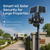 Cybernautt X16E 4G Dual Solar Security Camera, 16MP Four-Lens Outdoor CCTV Camera, 360° Pan 90° Tilt, 10X Zoom, Color Night Vision, Two-Way Audio, 12000mAh Battery, IP66 Waterproof, All 3 Lens Mobile controlled rotation