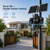 Cybernautt X16E 4G Dual Solar Security Camera, 16MP Four-Lens Outdoor CCTV Camera, 360° Pan 90° Tilt, 10X Zoom, Color Night Vision, Two-Way Audio, 12000mAh Battery, IP66 Waterproof, All 3 Lens Mobile controlled rotation
