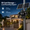 Cybernautt X16E 4G Dual Solar Security Camera, 16MP Four-Lens Outdoor CCTV Camera, 360° Pan 90° Tilt, 10X Zoom, Color Night Vision, Two-Way Audio, 12000mAh Battery, IP66 Waterproof, All 3 Lens Mobile controlled rotation