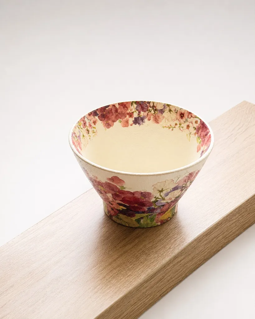 Heem Decor | Blush Bouquet Bowl | French Floral Ceramic Soup & Salad Bowl