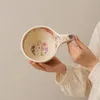 Heem Decor | Blush Bouquet Loop Bowl | French Floral Ceramic Soup Bowl