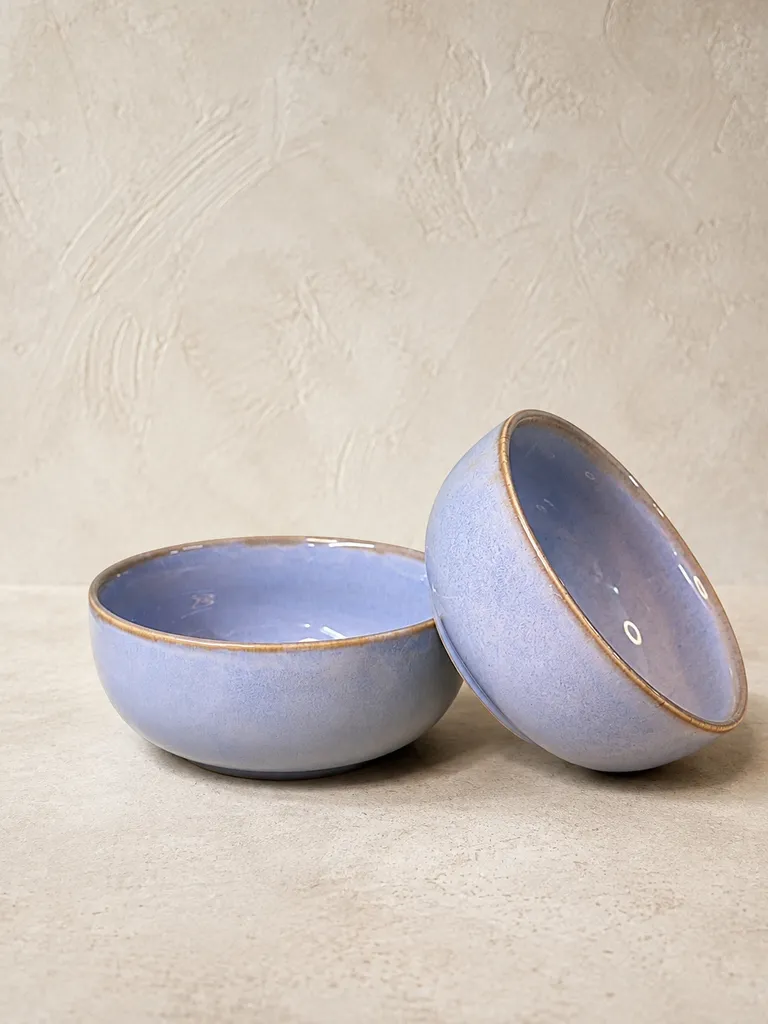 Heem Decor | Skye Bowls | Mist Blue Ceramic Bowl Set of 2
