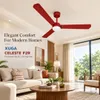 XUGA Celeste F2R 28W 5 Star 380rpm 3 Blade Red Finish BLDC Ceiling Fan with Remote, Sweep: 1200 mm , Copper Motor , 5 Years Warranty