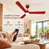 XUGA Celeste F2R 28W 5 Star 380rpm 3 Blade Red Finish BLDC Ceiling Fan with Remote, Sweep: 1200 mm , Copper Motor , 5 Years Warranty